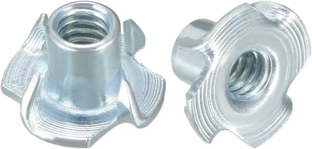 100 Stück 4 Zinken 6 mm M6 T-Shirt Mutter T-Muttern