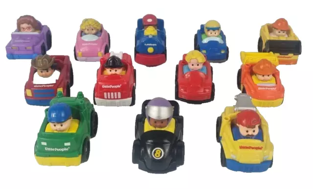 Fisher Price Little People Cars with Figures Attached x12 2009