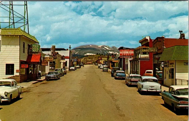 Fairplay, Colorado - Busy Front Street - Vintage Postcard
