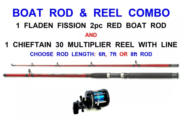 FLADEN CHIEFTAIN BOAT Fishing multiplier Trolling Reel with 30Lb Line  Fitted £27.39 - PicClick UK