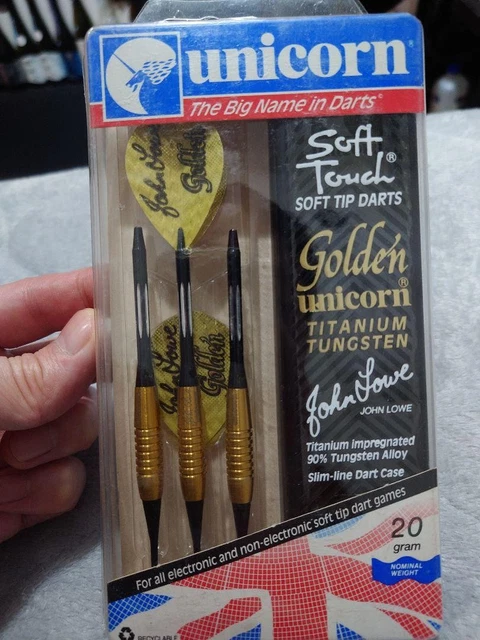 RARE UNICORN JOHN Lowe Golden Hero 20g Tungsten Darts £49.99