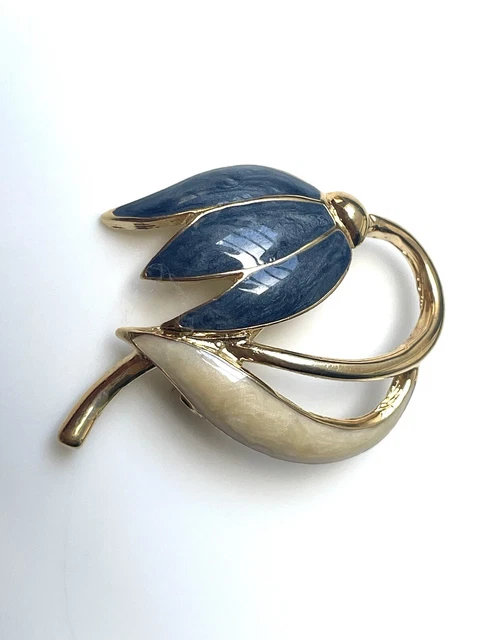 Bague Broche Ancienne En Argent Massif Sterling Avec émail Et Strass - Vintage - Occasion