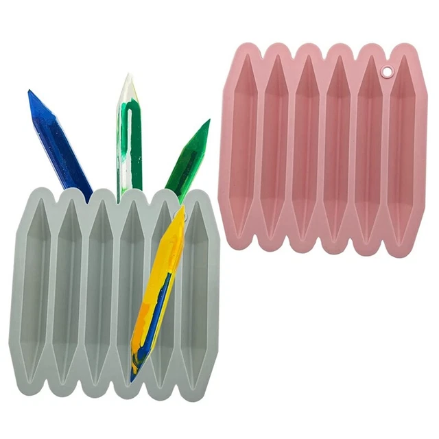 DxJ Lot de 4 moules de recyclage en silicone à double pointe pour crayon 3D, passe au four, silicone pur, durable et réutilisable (X4