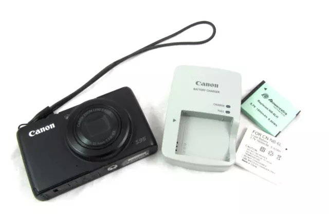 Canon PowerShot S95 Digital Camera Including Batteries & Charger PARTS OR REPAIR