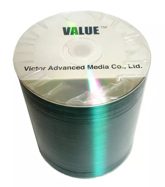 100 JVC Taiyo Yuden Value Line CD-R CDR 52X 700MB Silver Shiny Media Disc