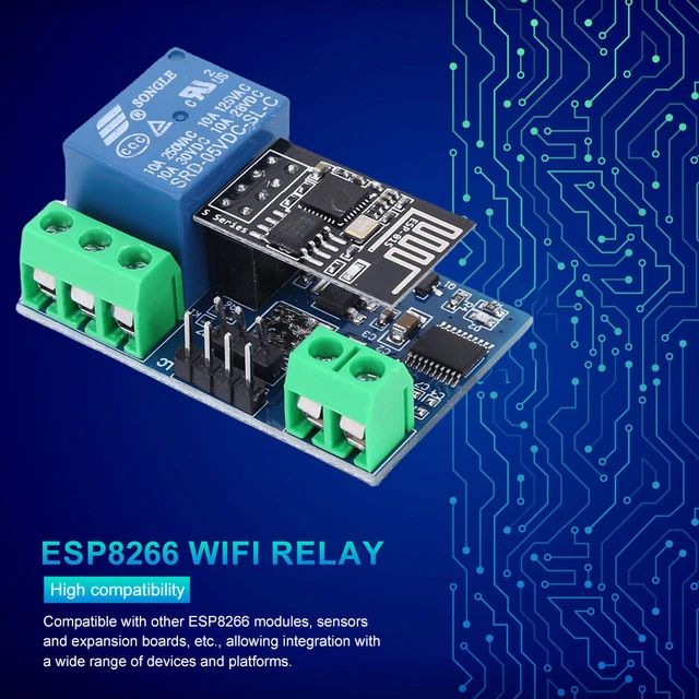 WIFI RELAY MODULE 5V/12V ESP8266 WiFi Control Relay Board for Arduino ...
