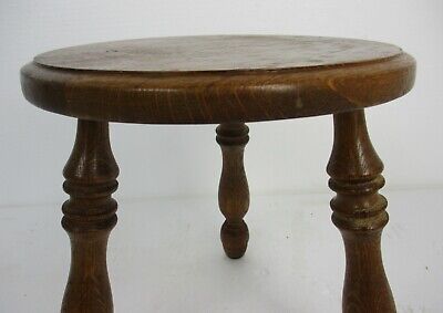 Vintage Wood  Side Wine Table Pedestal Plant Bonsai Stand Milking Stool Country 3