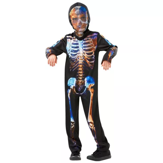 SKELETT KOSTÜM & MASKE KINDER # Halloween Karneval Reaper Gerippe Knochen Jungen