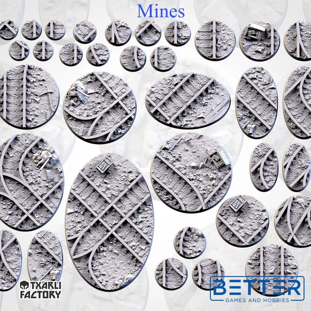 MINES- THEMED BASES. 3d printed, for Warhammer 40k, Age of Sigmar $10. ...