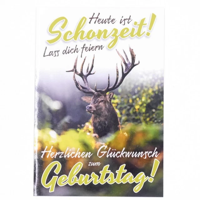 Schonzeit Tarjeta Para Cumpleaños Todo Buena Waidmanns Heil Ciervo Día