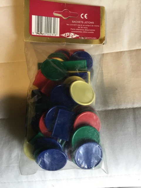 Jetons plastiques de jeux lot de 100 pions pour tarot, nain jaune, mise
