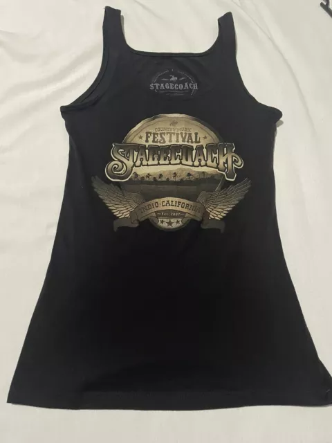 Official Stagecoach Country Music Festival Shirt Tank Top Black Womens L Indio