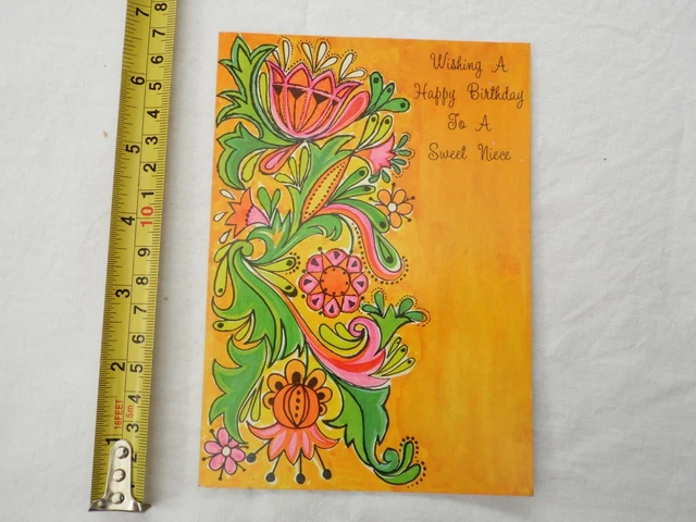 USED vintage 1960s BIRTHDAY NIECE greeting card scrapbook