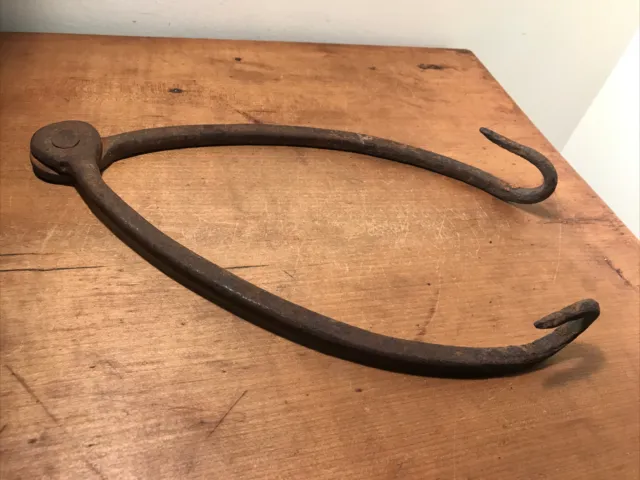 Antique Primitive 1800s Trammel Iron 11” L Handforged Pot Hook