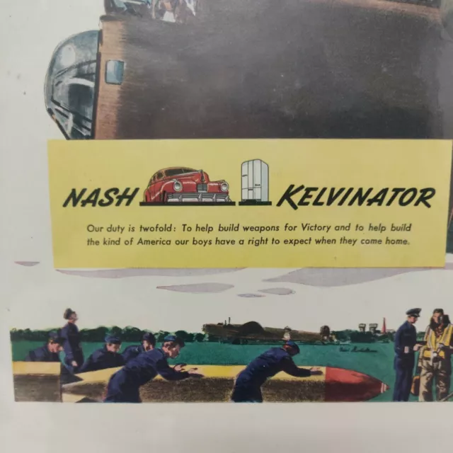 Vintage 1943 Nash Kelvinator War Manufacturing Advertisement WWII Airplanes 2