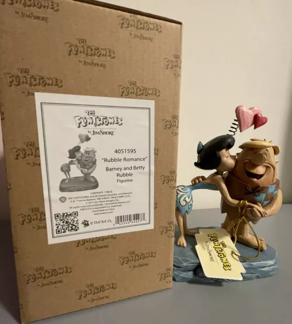 Betty & Barney Rubble Figurine. “Rubble Romance” The Flintstones By Jim Shore 3