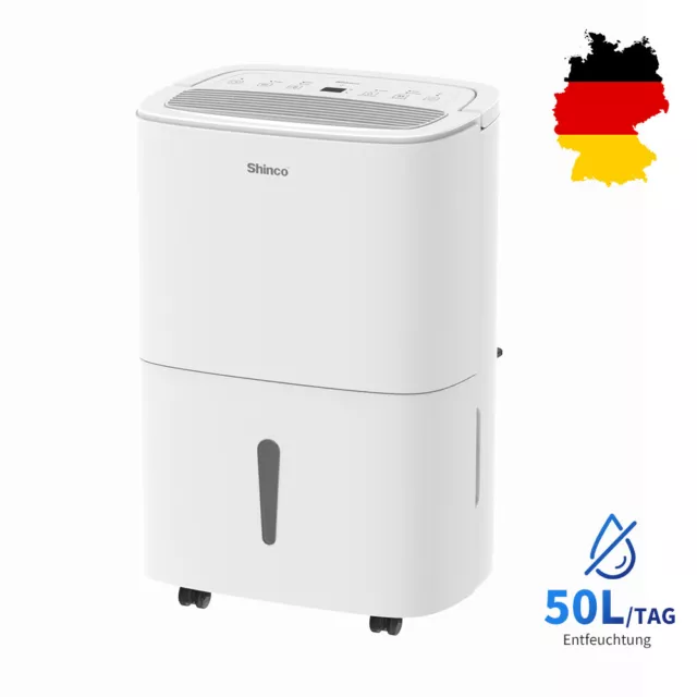 SHINCO WIFI Tragbarer Luftentfeuchter 50L/Tag mit Hebepumpe, Aktivkohlefilter