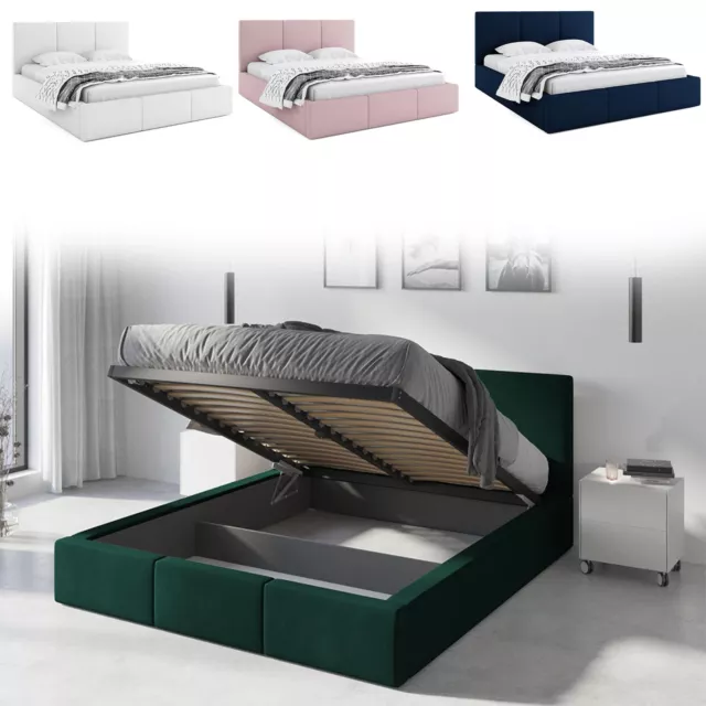 Bett mit Lattenrost Jugendbett Doppelbett gepolsterte  Boxspringbett Matratze