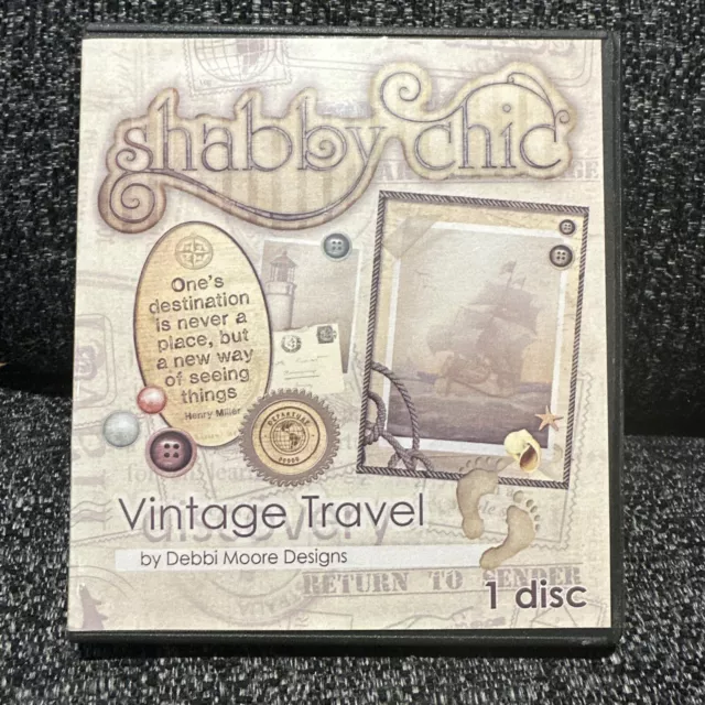 Debbi Moore Shabby Chic vintage travel cd rom papercraft