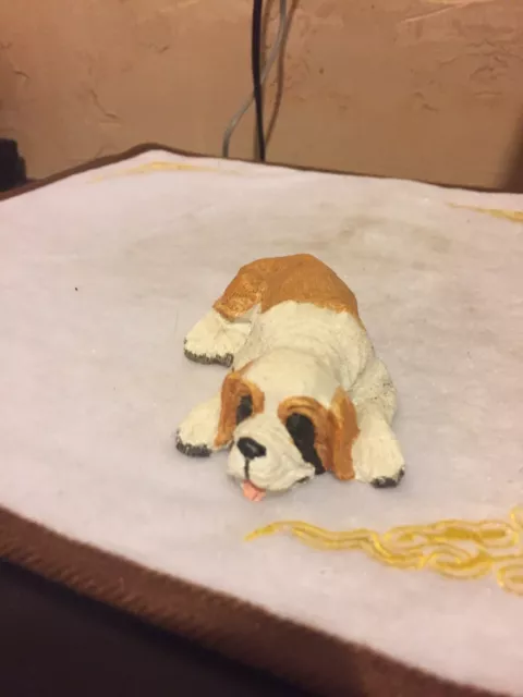 Saint Bernard Dog Lying Down Figurine - unbranded