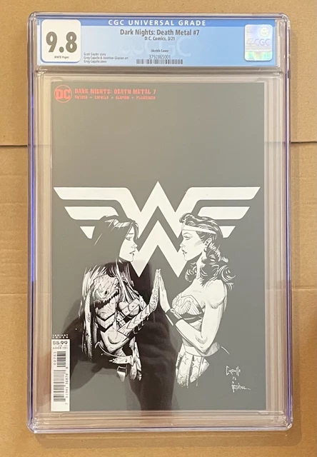 Dark Knights Death Metal 7 1:100 Sketch Capullo B&W DC 2021 CGC 9.8 Wonder Woman