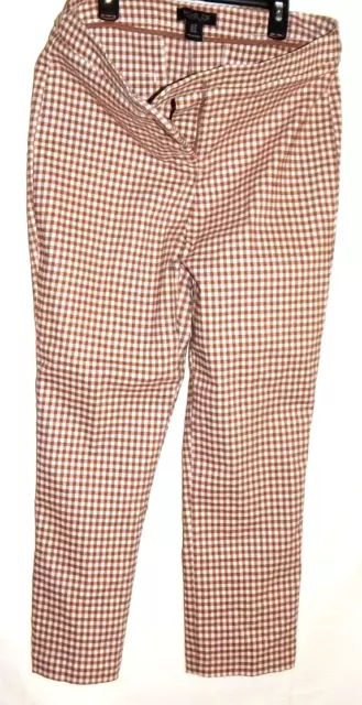 Womens Rachel Zoe Brown & White Check Skinny Pants PO