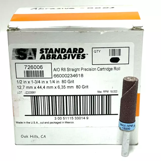 Standard Abrasives ***Lot Of 20*** Straight Precision Cartrige Roll 726006
