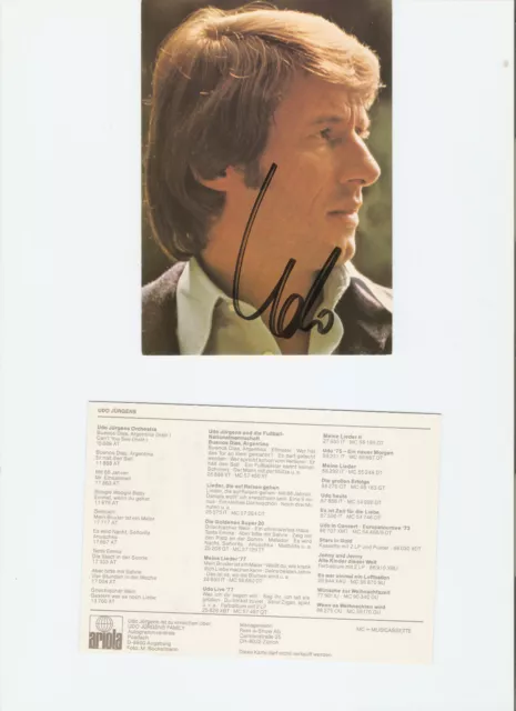 Udo  Jürgens-  Autogrammkarte , Original  Signiert,  Musiker  ,