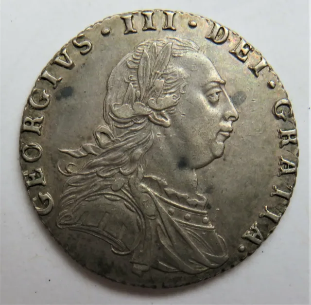1787 King George III Silver Sixpence Coin (With Semee of Hearts) 2