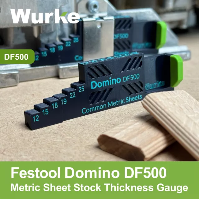 Metric Thickness Gauge for the Festool Domino DF500 • Common Metric Sheets UK EU