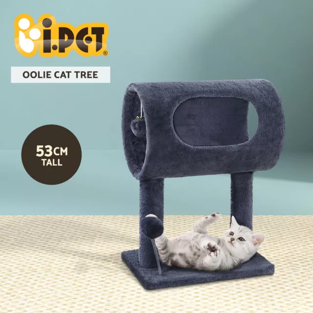 i.Pet Cat Tree Scratching Post Tower Scratcher 53cm Wood Condo Trees House Grey