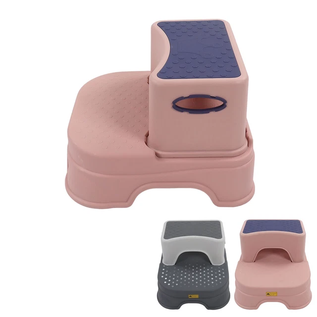 Kid Children Non Slip Dual Height Step Up Stool Toddler Toilet Potty Training CY