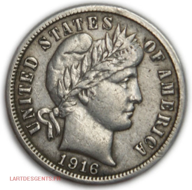 US - Barber Dime 1916, lartdesgents.fr (USA) p1193/38