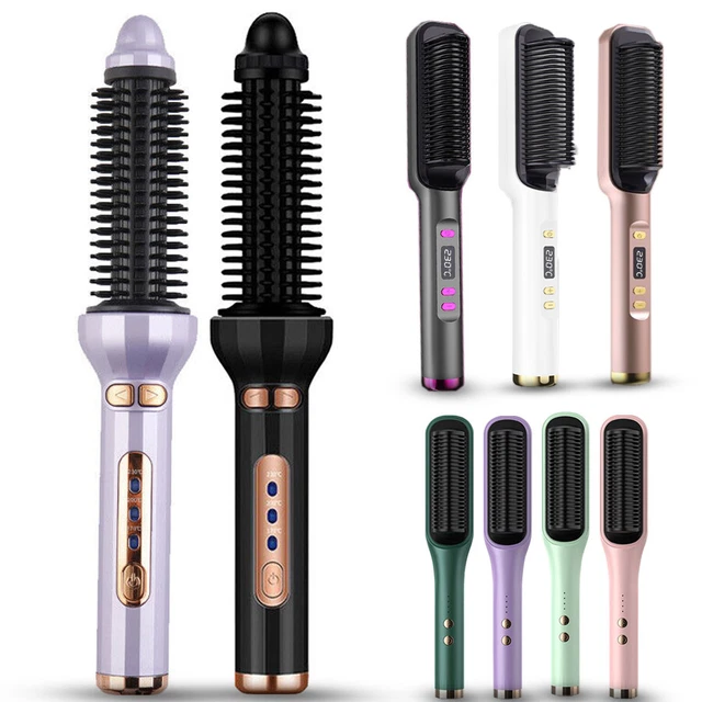 Automatic Hair Straightener Brush Straightening Curler LCD Curling Iron Hot Comb