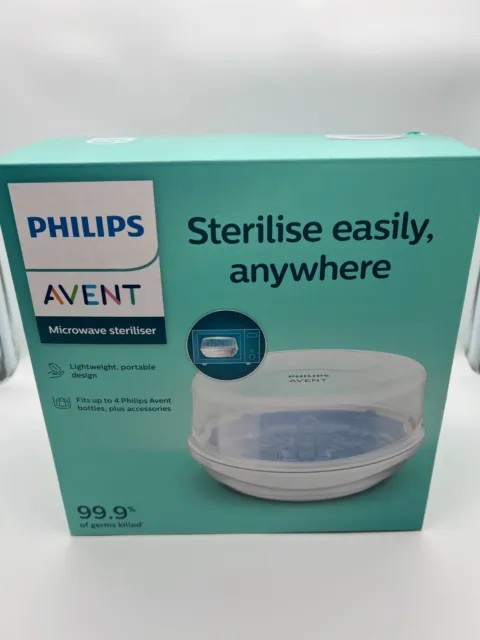 Philips Avent Mikrowellen Sterilisator, Dampf-Sterilisator für bis zu 4 Babyflas