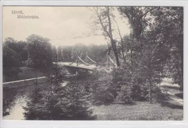 AK Lübeck, Mühlenbrücke, 1905