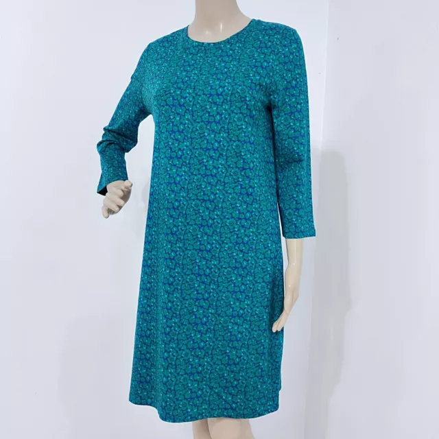 Boden UK 10R US 6 Green Blue FloraL CottonShift Tunic Dress NEW S