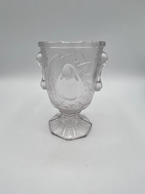 Jeanette Glass Baltimore Pear Pink/Purple Depression Glass Footed Sugar Bowl Vtg