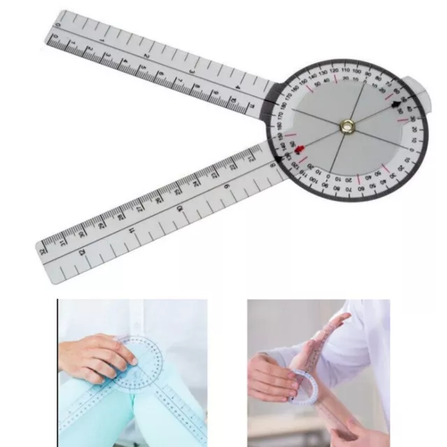 Regla goniómetro flexible y transparente de 33 cm para medición precisa de articulaciones