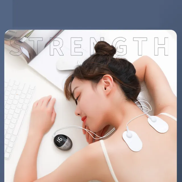 (Grey)Electric Massage Patch Neck Massage Sticker Fatigue Relax Massage 6 Modes