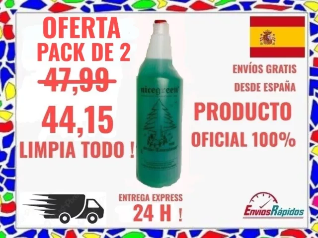 Pack 2 LIMPIADOR EXTREMO NICEGREEN 1 Litro 100% libre de corrosivos y ácidos 24h