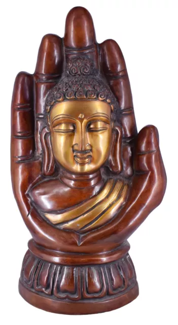 WhiteWhale Brass Buddha Statue Blessing Murti Buddha Face for Home Decor