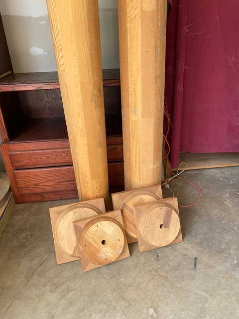 Salvage Architectural -Two 115" Unfinished Columns With Bases   (5
