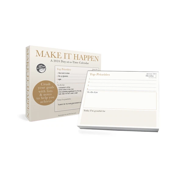 TRENDS INTERNATIONAL 2024 Make It Happen Day-at-a-Time Box Calendar w
