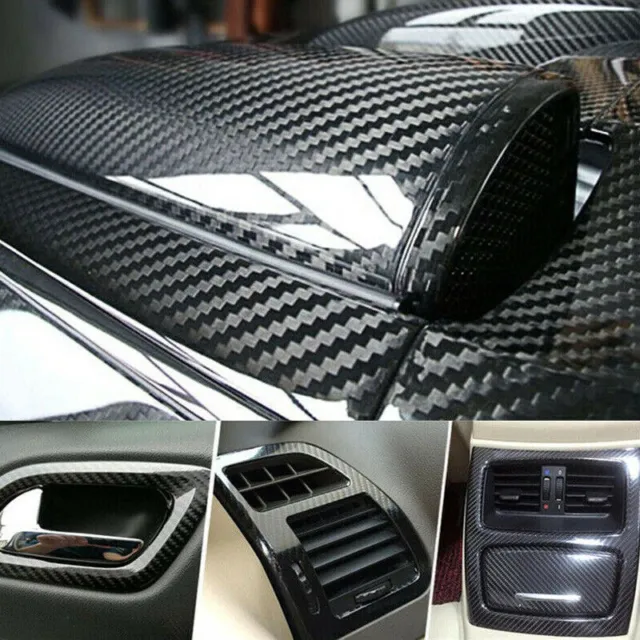 7D Premium Super Gloss Carbon Fiber Vinyl Film Wrap Bubble Free Air Release 7D