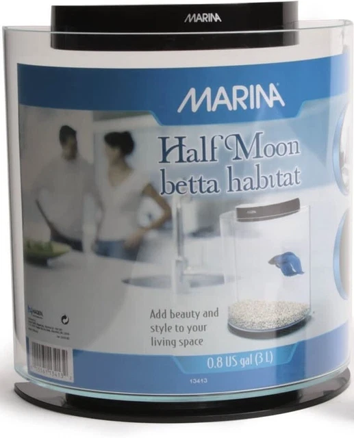 Marina Half Moon Betta Fish Habitat Aquarium Kit # 13413