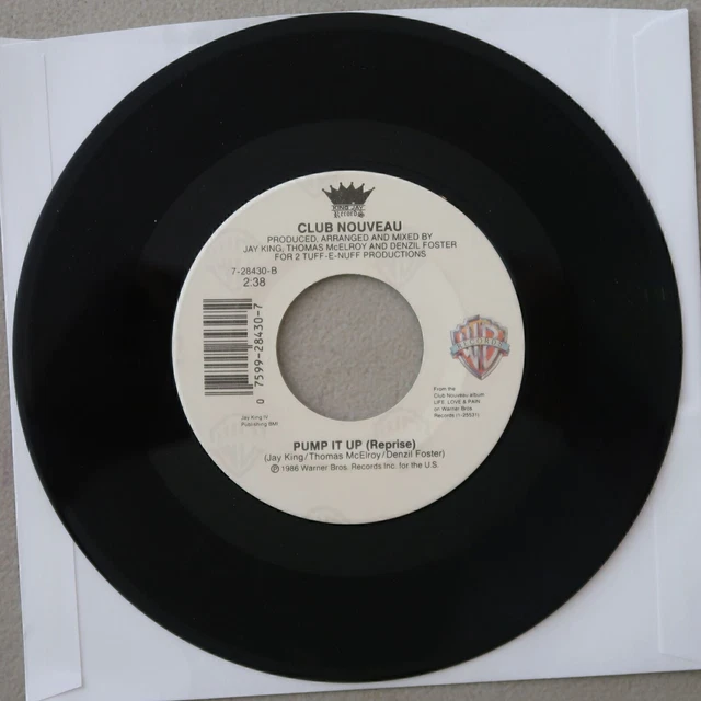 Club Nouveau Lean On Me/Pump It Up Vinyl 45 Warner Bros. Vg 16-69