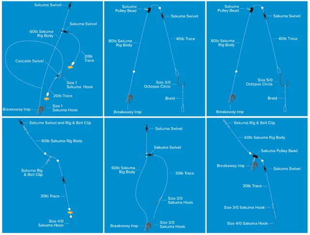 NGT 7x Sea Fishing Trace Rigs – Flapper Pulley Rigs With Single/Double Hooks For Cod & Bass