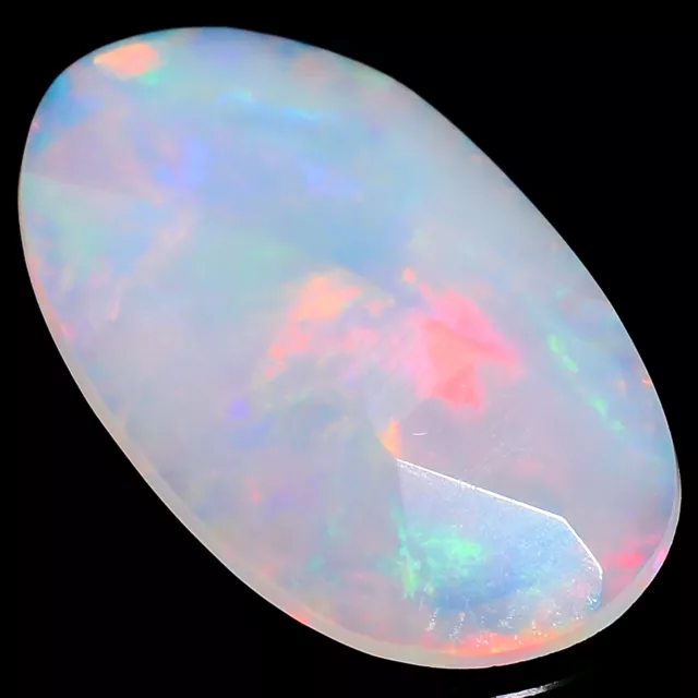 Natural Ethiopian Opal Oval Faceted Rose Cut Gemstone 1.65 Ct 15X9X2 mm GC-31646