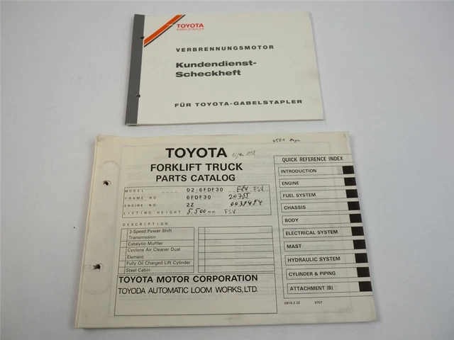 Toyota 02-6FDF30 Carrelli elevatori Truck Parts Catalogo Ricambi 1997